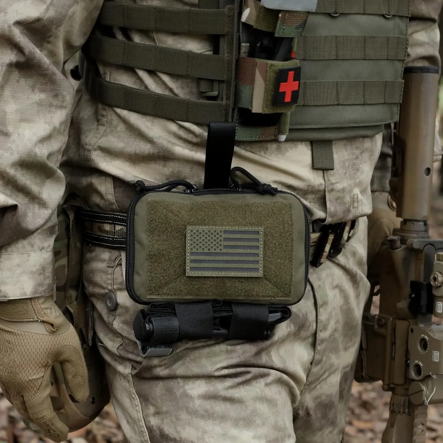 WYNEX Tactical Belt Medical Pouch, IFAK Pouch EMT First Aid Rip-Away Emergency Trauma Bag Portable Survival Pack Compact Med Bag Organizer for Camping