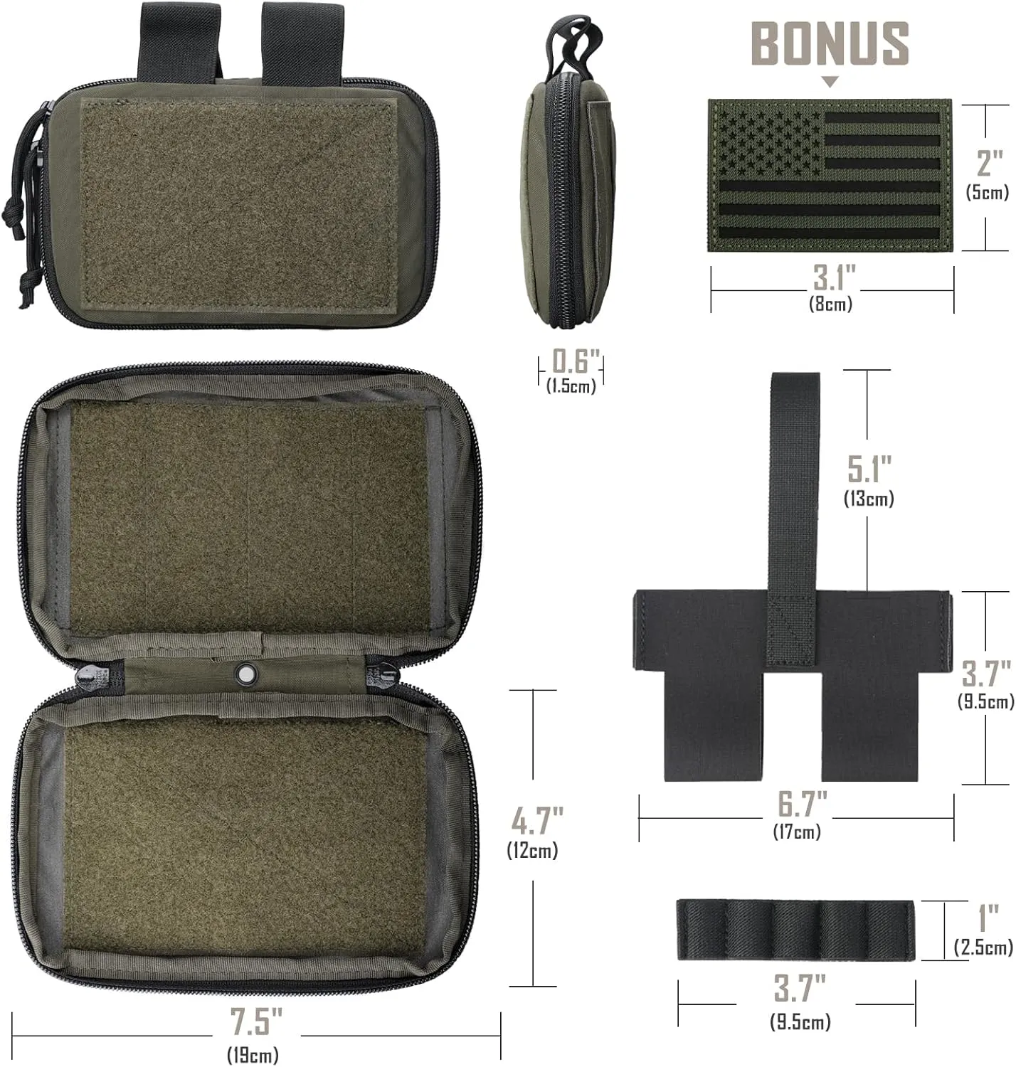 WYNEX Tactical Belt Medical Pouch, IFAK Pouch EMT First Aid Rip-Away Emergency Trauma Bag Portable Survival Pack Compact Med Bag Organizer for Camping