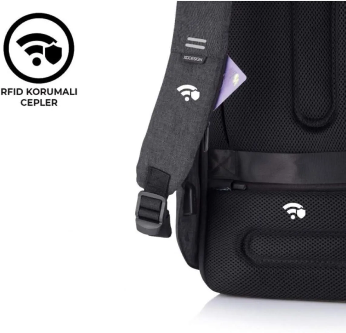 XDDesign Bobby Hero Small Anti-Theft Backpack Black USB (Unisex Bag)