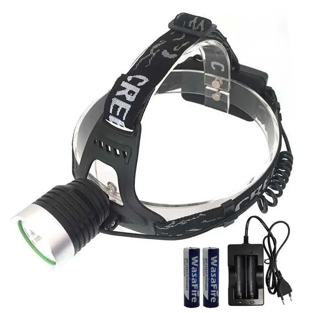 XM-L T6 LED Frontal Led Headlight Headlamp Torch Linternas Flashlight Head Lamp Forehead Hunting Light   18650 Battery   Charger