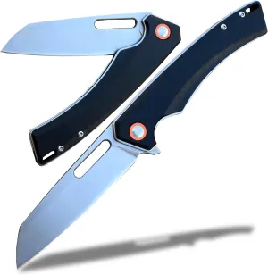 YAK & YETI Black Micarta Handle Folding Knife- Everyday Carry Knife for Men and Women - Indoor or Outdoor-Camping and Hunting knife-D2 steel Blade knives