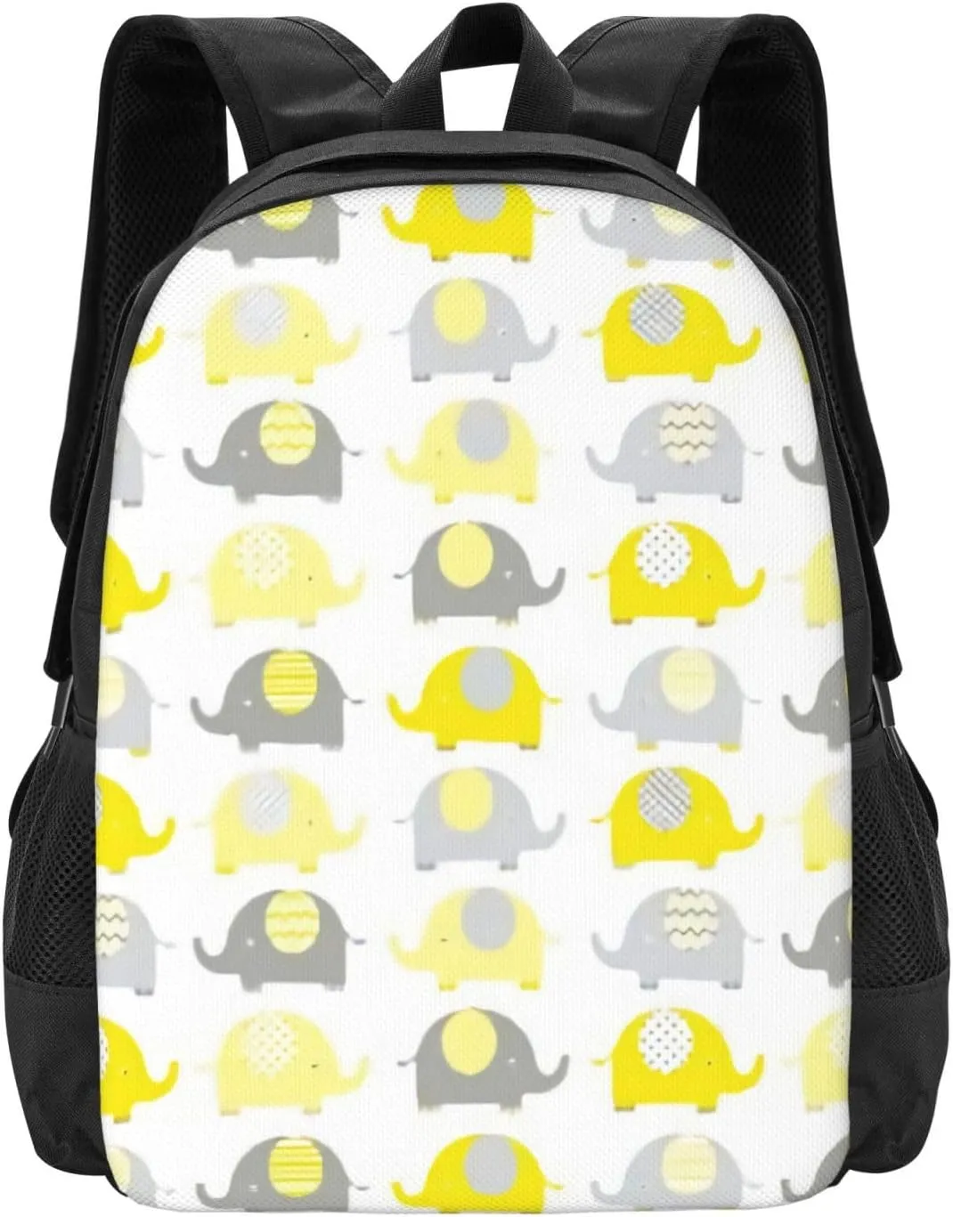 Yellow And Grey Cute Elephant Lightweight Packable Backpack Travel Casual Hiking Daypack Foldable Backpack For Men Women