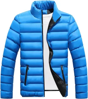 Ymosrh Men's Winter Jackets Packable Lightweight Water Resistant Puffer Down Alternative Jacket Mens, M-2XL