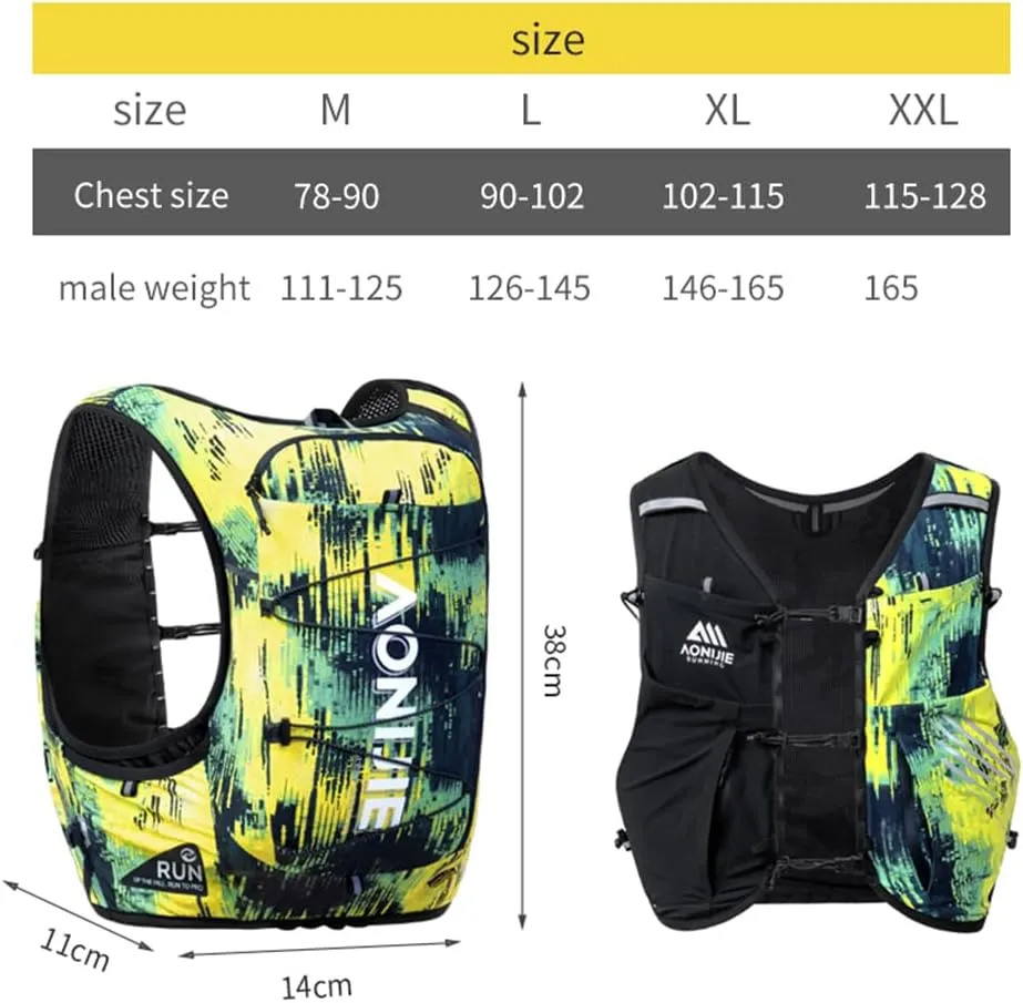 YOUGLE Running Hydration Vest, Lightweight 10L Men Hydration Backpack for Trail Running Marathon Race