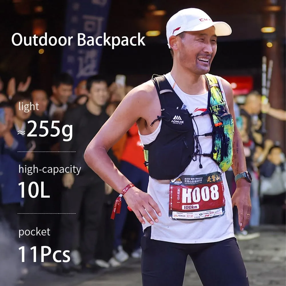 YOUGLE Running Hydration Vest, Lightweight 10L Men Hydration Backpack for Trail Running Marathon Race