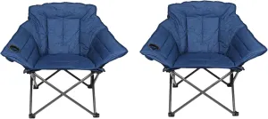 Zenithen Limited Foldable Portable Guidesman Padded Folding Chair, Perfect for Camping, Outdoor Sporting Events, Patio Furniture and Campires, Navy Blue (Pack of 2)