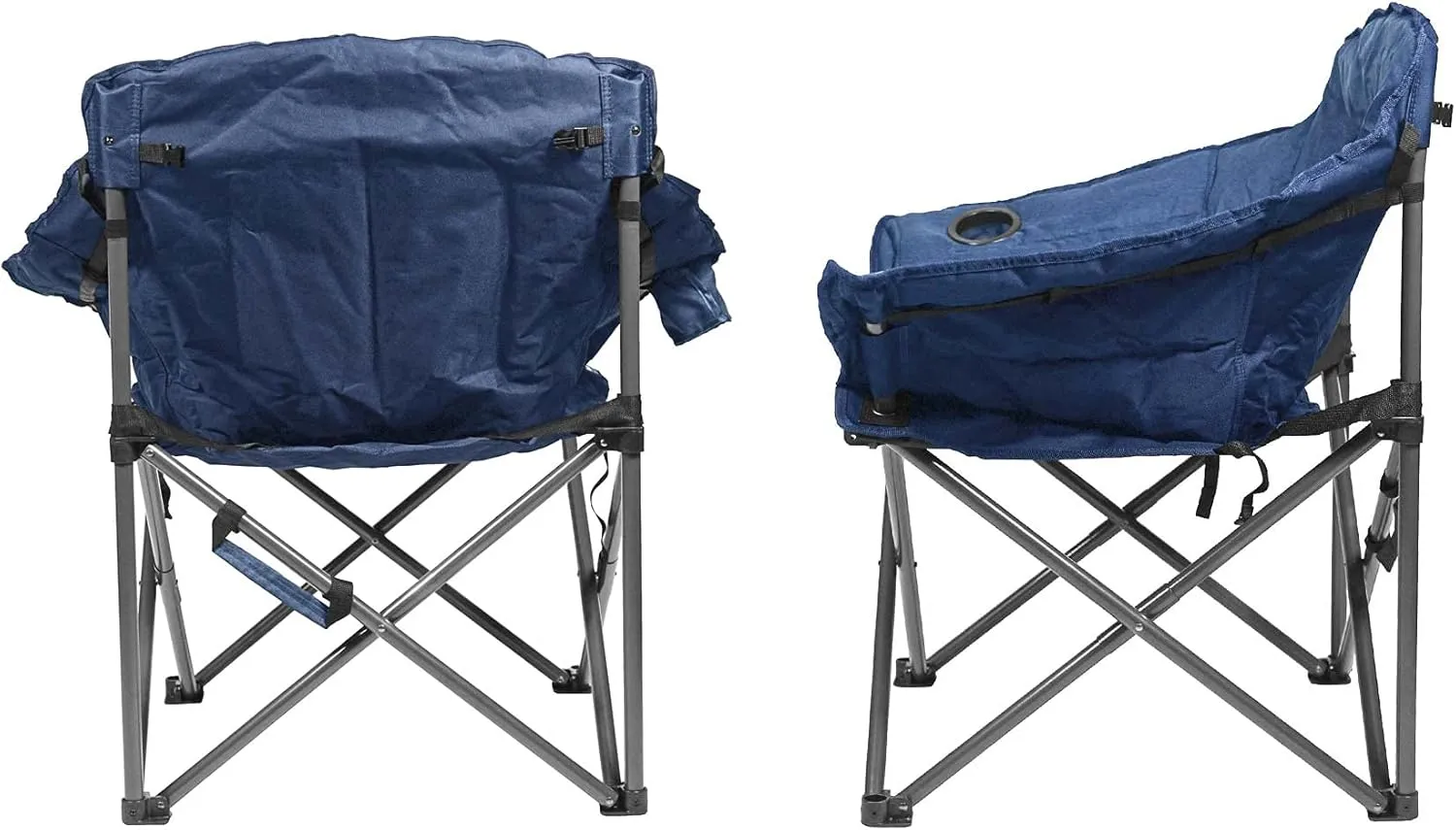 Zenithen Limited Foldable Portable Guidesman Padded Folding Chair, Perfect for Camping, Outdoor Sporting Events, Patio Furniture and Campires, Navy Blue (Pack of 2)