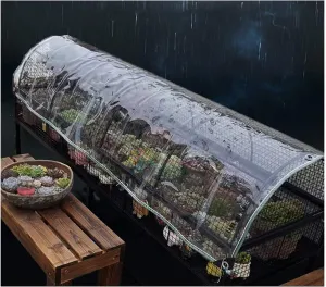 ZHANGQINGXIU Clear Glass Tarpaulin, Tent Tarps Reinforced Eyelets Outdoor Balcony Plant Protection Rainproof Anti-UV Anti-Freeze Thicken, 0.5mm PVC, 24 Sizes (Color : Clear, Size : 3x4m)