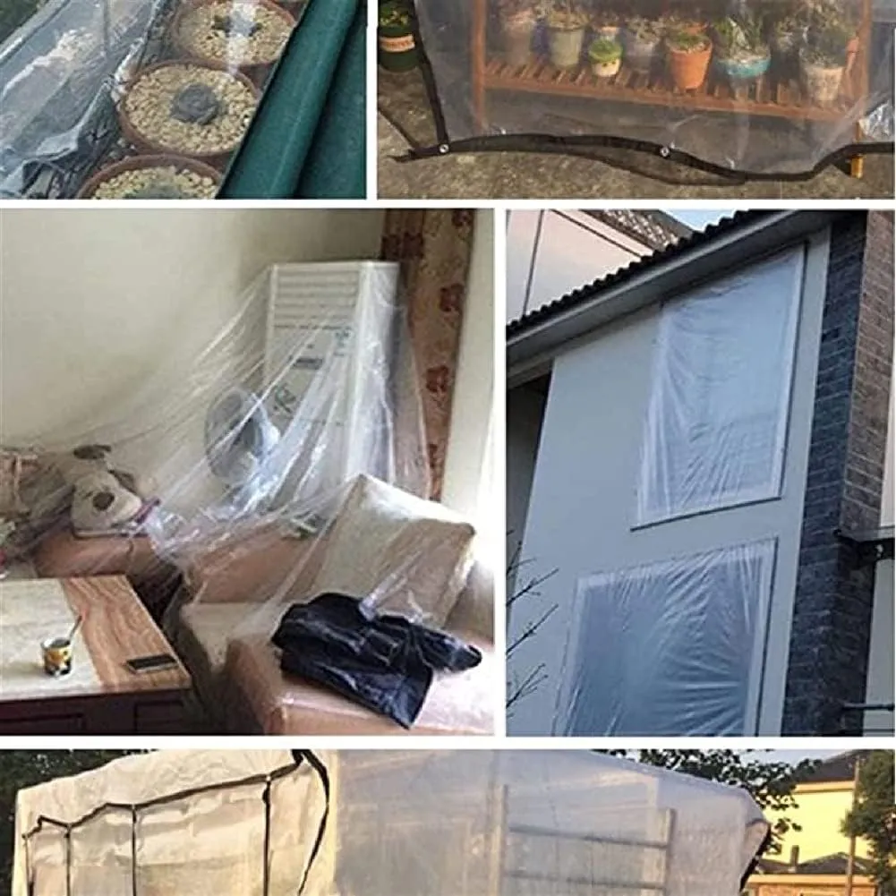 ZHANGQINGXIU Transparent Tarps Tarpaulin with Eyelets Waterproof Heavy Duty Weatherproof Winter Antifreeze Thicken PVC Soft Film Ripstop, 41 Sizes (Color : Clear, Size : 1.4x1.8m)