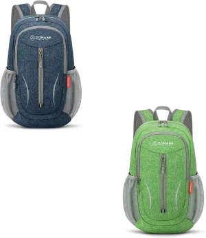 ZOMAKE 10L Small Hiking Backpack for Women Men - Lightweight Packable Hiking Daypack - Tear Resistant Foldable Day Pack for Travel Camping Outdoor Sports - Navy Blue&Dark Green