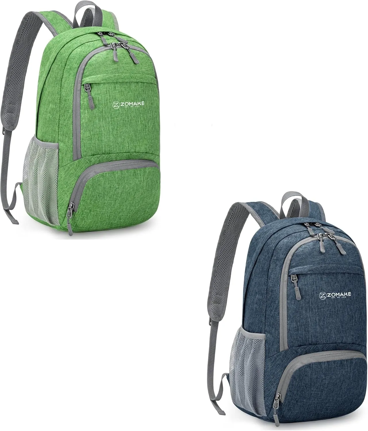 ZOMAKE 20L Lightweight Packable Hiking Backpack for Women Men - Small Hiking Daypack for Travel - Tear Resistant Foldable Day Pack for Camping Outdoor Sports - Dark Green&Navy Blue