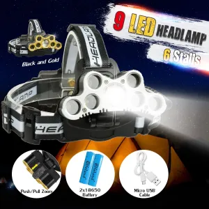 Zoomable Headlight 7*T6 2*Q5 LED Head Lamp USB Rechargeable Flashlight Torch Head Light Fishing Lanterna Use 18650 Battery