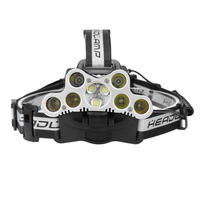 Zoomable Headlight 7*T6 2*Q5 LED Head Lamp USB Rechargeable Flashlight Torch Head Light Fishing Lanterna Use 18650 Battery