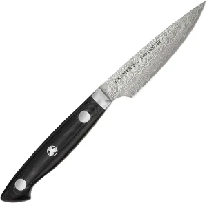 Zwilling 34890-101 Bob Kramer Euro Stainless Steel Paring Knife, 3.9 inches (100 mm), Made in Japan, Damascus Petty Fruit, Multi-Layered Steel, Made in Seki, Gifu Prefecture